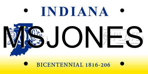 MSJONES Indiana License Plate