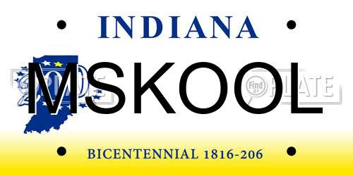 MSKOOL Indiana License Plate