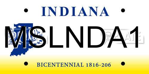 MSLNDA1 Indiana License Plate