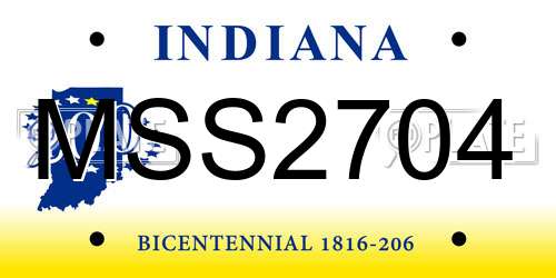 MSS2704 Indiana License Plate