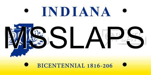 MSSLAPS Indiana License Plate