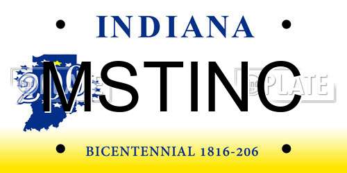 MSTINC Indiana License Plate