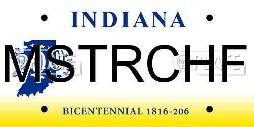 MSTRCHF Indiana License Plate