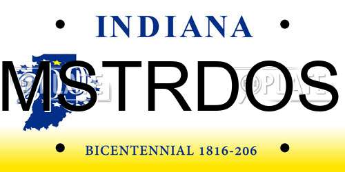 MSTRDOS Indiana License Plate