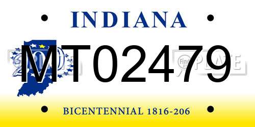 MT02479 Indiana License Plate