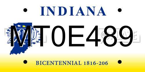 MT0E489 Indiana License Plate