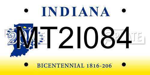 MT2I084 Indiana License Plate