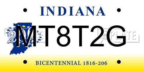 MT8T2G Indiana License Plate
