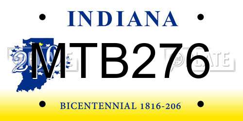 MTB276 Indiana License Plate
