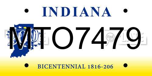 MTO7479 Indiana License Plate