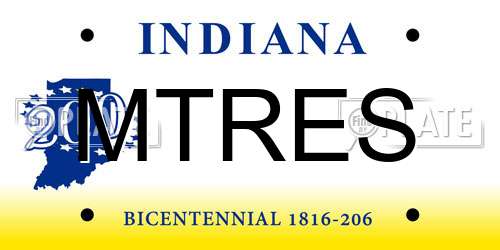 MTRES Indiana License Plate