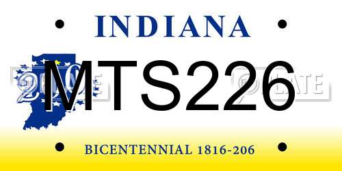 MTS226 Indiana License Plate