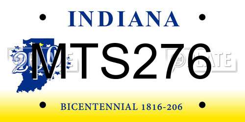 MTS276 Indiana License Plate