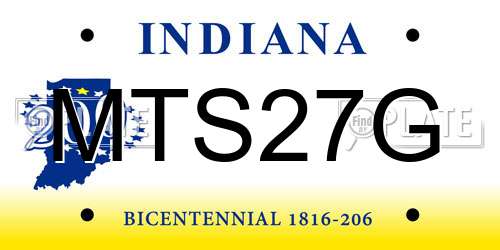MTS27G Indiana License Plate