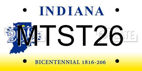 MTST26 Indiana License Plate