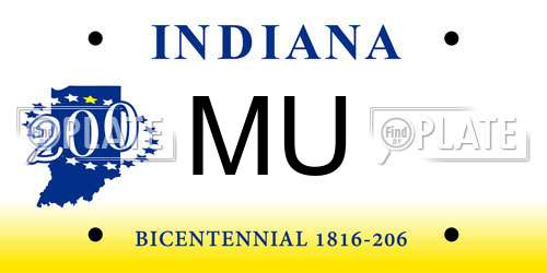 MU Indiana License Plate