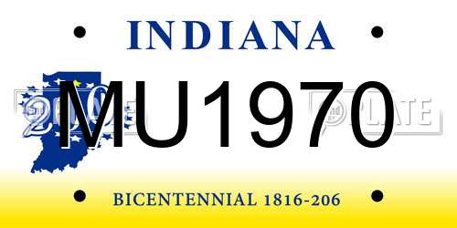 MU1970 Indiana License Plate