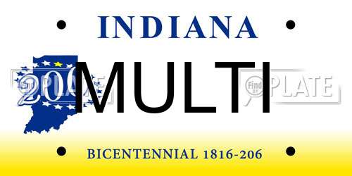 MULTI Indiana License Plate