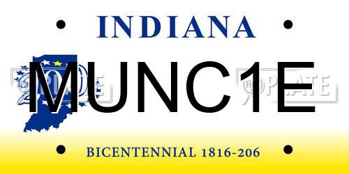 MUNC1E Indiana License Plate