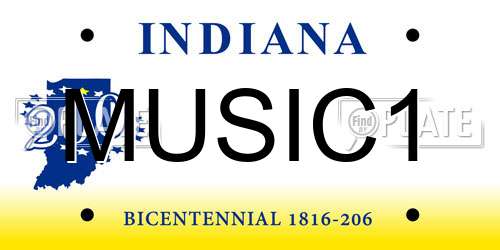 MUSIC1 Indiana License Plate
