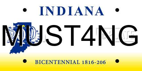 MUST4NG Indiana License Plate