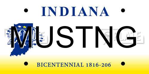 MUSTNG Indiana License Plate