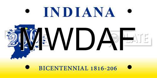 MWDAF Indiana License Plate