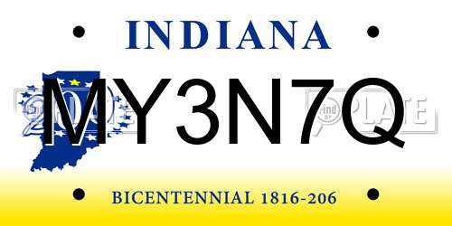 MY3N7Q Indiana License Plate