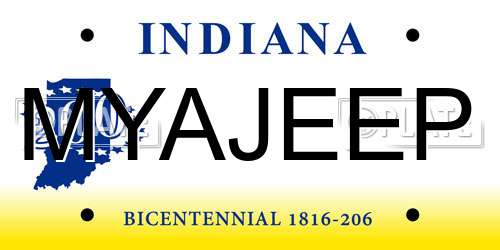 MYAJEEP Indiana License Plate