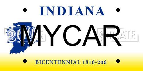 MYCAR Indiana License Plate