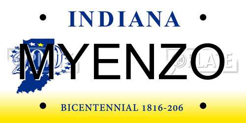 MYENZO Indiana License Plate