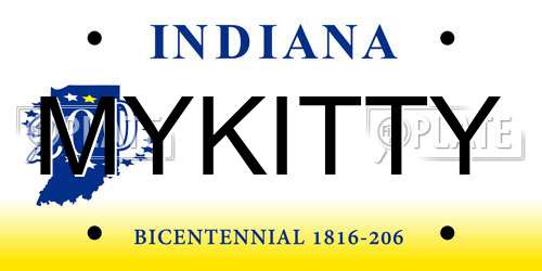 MYKITTY Indiana License Plate