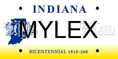 MYLEX Indiana License Plate