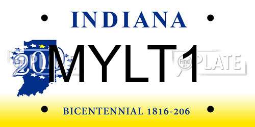 MYLT1 Indiana License Plate