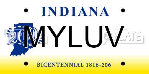 MYLUV Indiana License Plate