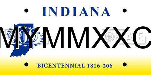 MYMMXXC Indiana License Plate