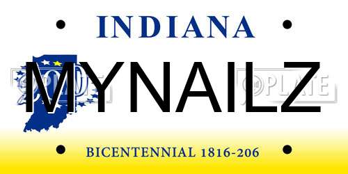 MYNAILZ Indiana License Plate