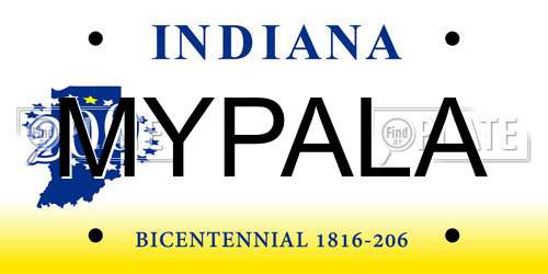 MYPALA Indiana License Plate