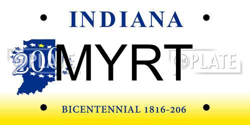 MYRT Indiana License Plate