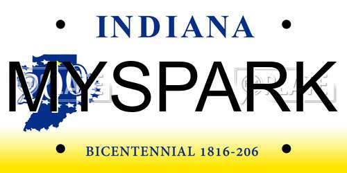 MYSPARK Indiana License Plate