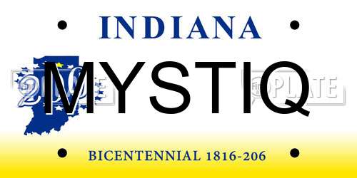 MYSTIQ Indiana License Plate