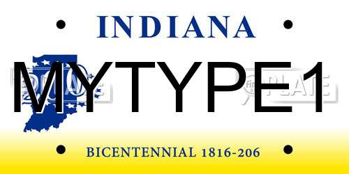 MYTYPE1 Indiana License Plate