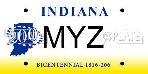 MYZ Indiana License Plate
