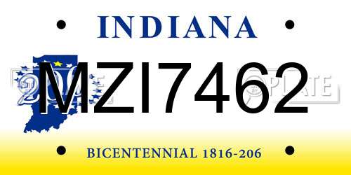 MZI7462 Indiana License Plate