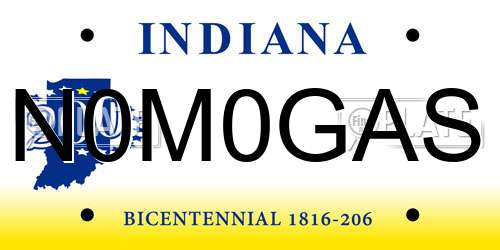 N0M0GAS Indiana License Plate
