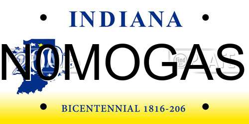 N0MOGAS Indiana License Plate
