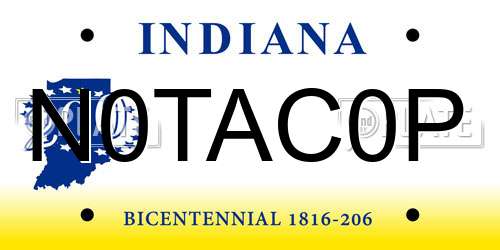 N0TAC0P Indiana License Plate