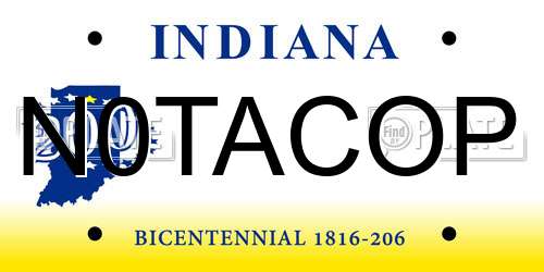 N0TACOP Indiana License Plate