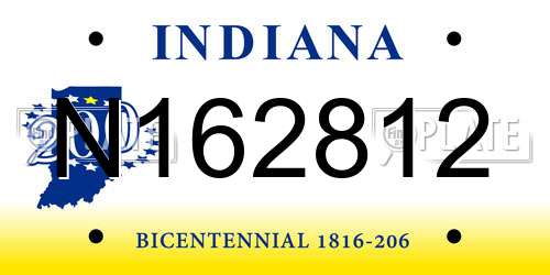 N162812 Indiana License Plate