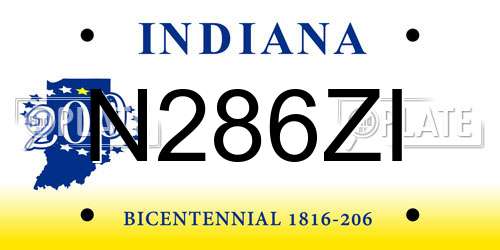 N286ZI Indiana License Plate